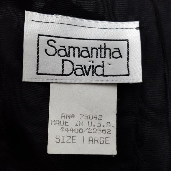 Vintage 80's Samantha David Women's L Metallic Blazer Jacket Shoulder Pads - Picture 12 of 13